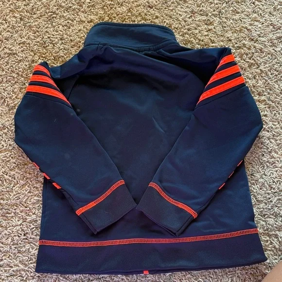 Adidas Navy Blue Jacket with Bold Orange Stripes​​ - Picture 3 of 5